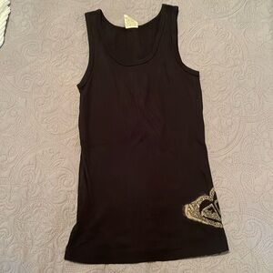 Black tank top with Roxy sign on bottom side